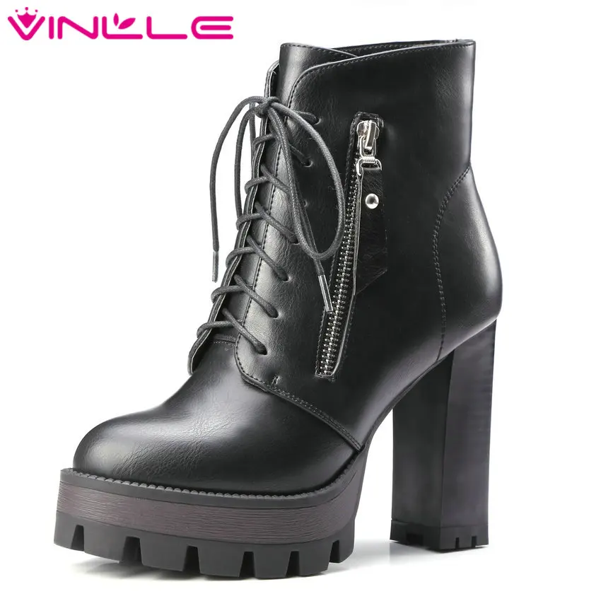 thick high heel boots