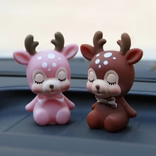 Милый ПВХ олень автомобиль орнамент прекрасное украшение автомобилей Интерьер игрушки для приборной панели дома олень фигурные статуэтки украшения подарки