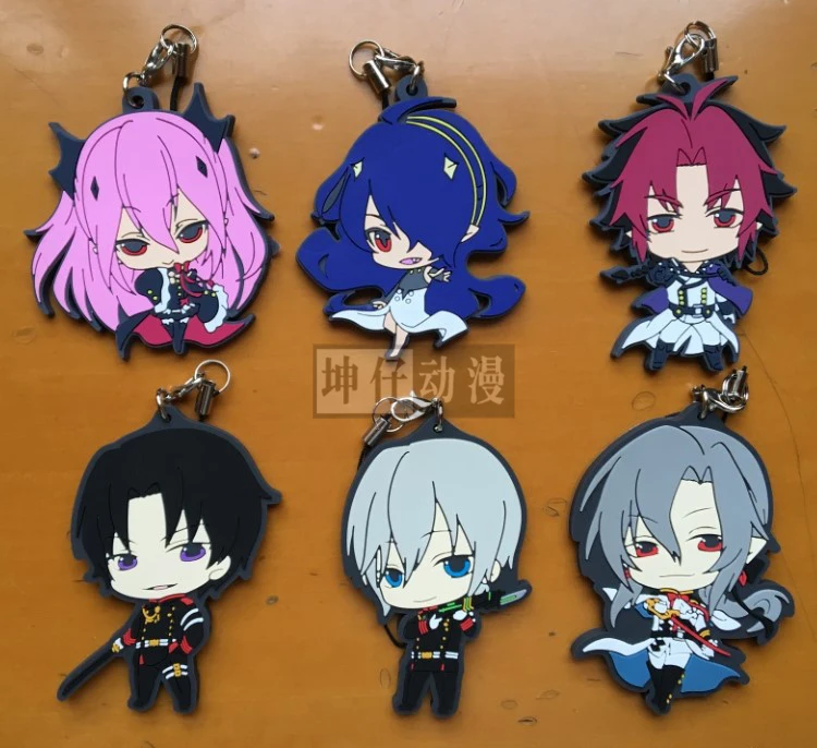 Серафим конца Owari No Seraph аниме Yuichiro Hyakuya Hiiragi Shinoa 4th Ver Kawaii резиновый брелок|seraph of the