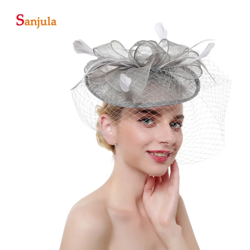 Шампанское белье Свадебные Шапки и Fascinators для Свадебные Шапки с лица вуаль элегантный Для женщин вечерние шляпа сомбреро boda H169