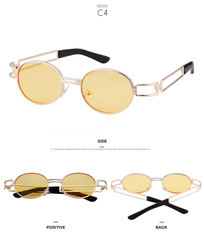 Кто милашка стимпанк солнцезащитные очки ретро круглые металлические Мужские Женские брендовые дизайнерские винтажные маленькие овальные солнечные очки 90S очки UV400 OM566
