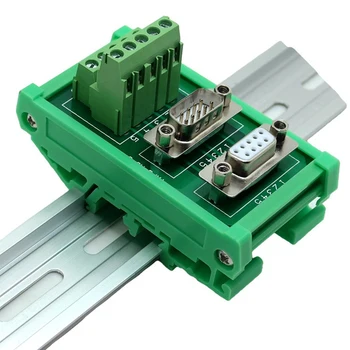 

DB9 Male Female Dual Usage Socket D Sub 9 Pin Terminal Block Breakout Board Adapter DIN Rail