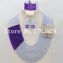 Гламурный стильный Королевский Голубой Небесно голубой Африканский бисер ювелирный набор кристалл индийские свадебные украшения набор