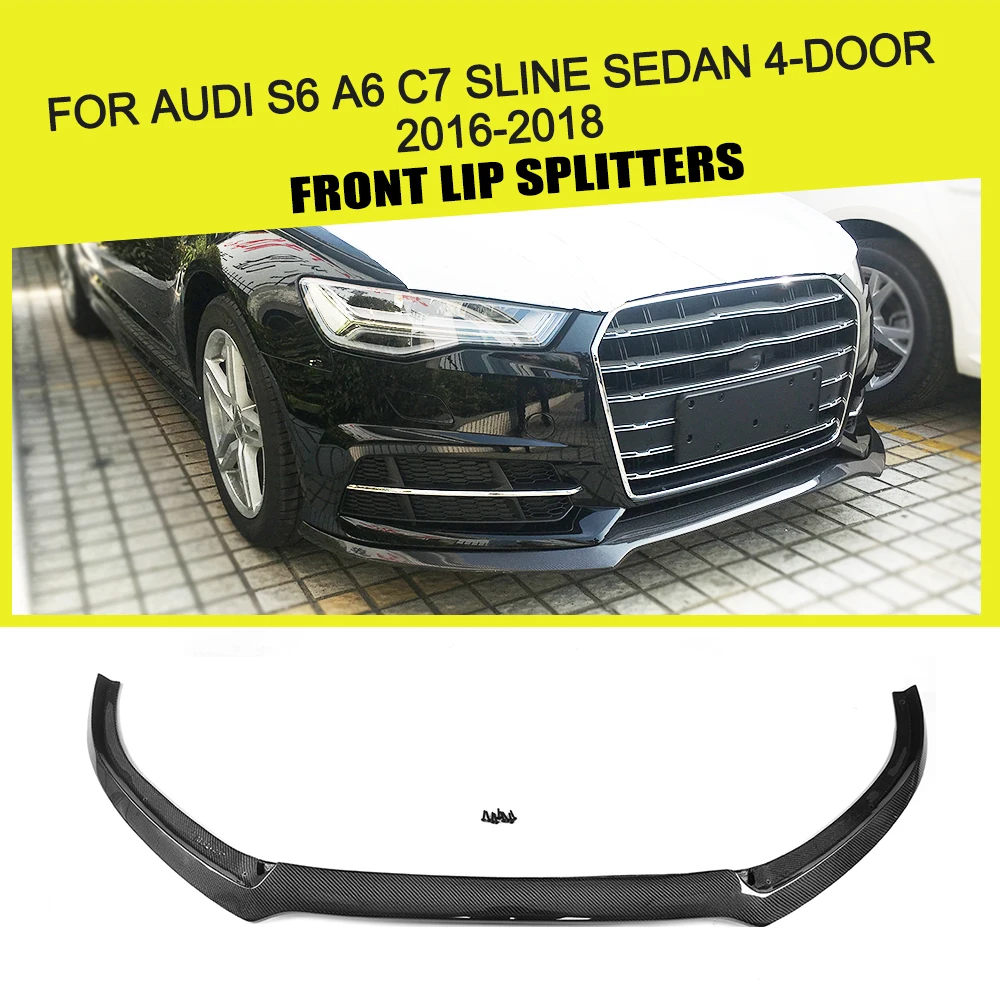 Передний бампер спойлер разветвители для Audi S6 A6 C7 SLINE Sedan 4 Door 2016 2018 защита