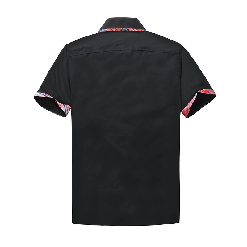 Oeak мужские клетчатые однотонные рубашки с коротким рукавом новые летние Дизайнерские повседневные тонкие дышащие удобные топы с отворотом