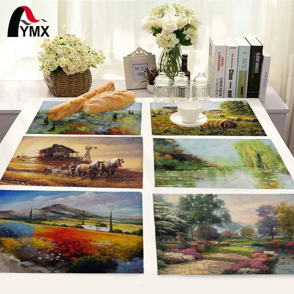 

Beautiful Printed Cotton Table Mat Polyester Table Napkins For Wedding Supplies Party Decoration Dinner Cloth Table Napkins