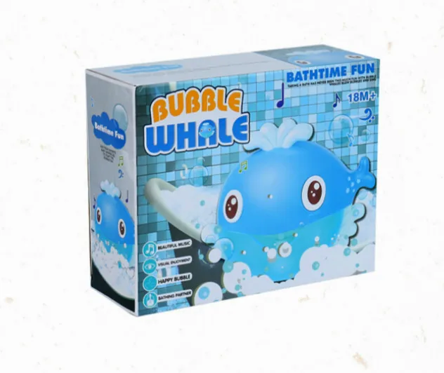 Whale Color box Пузырьковые крабы Музыка Детские Игрушки для ванны детский бассейн Ванна Для Купания Мыло машина автоматический пузырь Смешные крабы лягушка Ванна музыка пузырь - Цвет: Whale Color box
