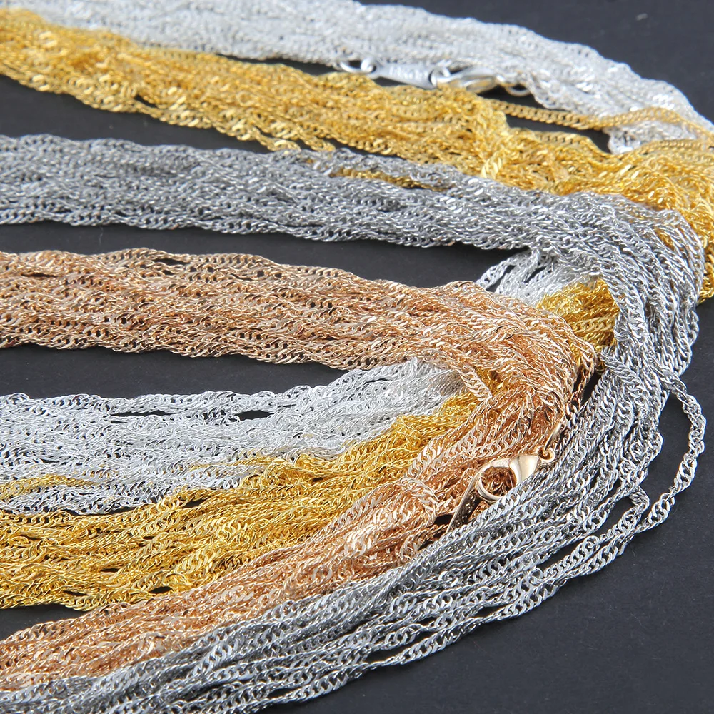 

10pcs/lot Fashion 2mm Metal Necklace Chains Role Link Chain with Lobster Clasp For Women Men DIY Necklace Jewelry Making