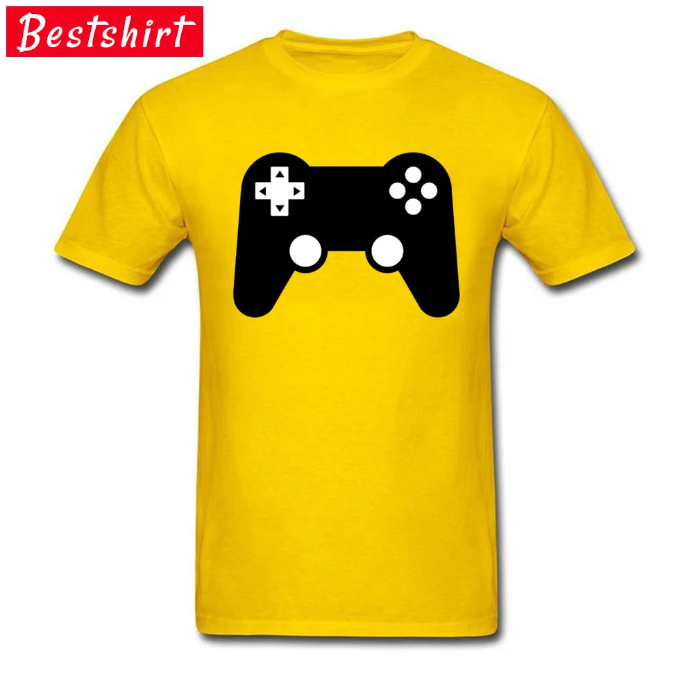 Game Controller Round Neck T-Shirt ostern Day Tees Short Sleeve Newest 100% Cotton Fabric Design Top T-shirts Casual Male Game Controller  yellow