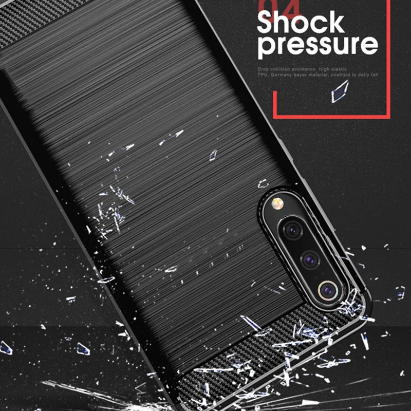 Case for Xiaomi Mi 9 Case Mi9 SE Cover Shockproof Protective Cover Carbon Fiber Silicone Case for Xiaomi Mi 9/ Pocophone F1 Case