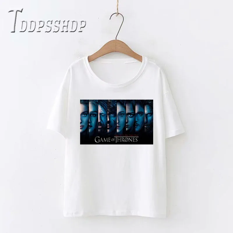 

2019 American TV Game of Thrones Season 8 Women Tshirt Summer Short Sleeve Harajuku T Shirt Female T-shirt Camiseta Mujer