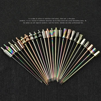 

Stainless Steel Rod Cocktail Rod Mixing Rod Stirrer Colorful Fork Mixer Drink Tool Mixing Stick Drinking Decoration Tool 5pc/set