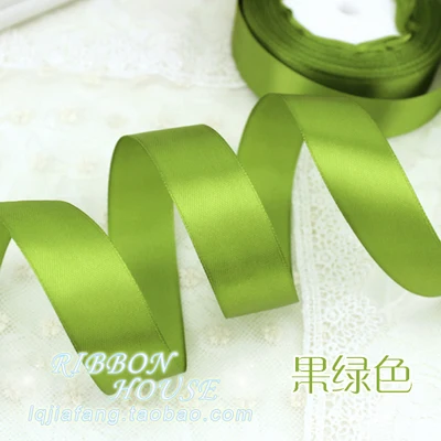 

(25 yards/roll) 1"(25mm) Fruit Green Silk Satin Ribbon Wedding Party Decoration Gift Wrapping Christmas Sewing Fabric Hand DIY