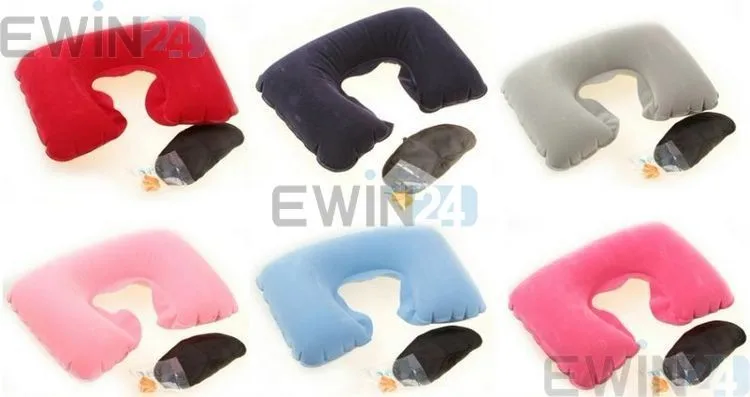 5-25pcslot 3 in 1 travel kit rest sleeping eye mask + neck rest pillow + earplug by china post mail (10)