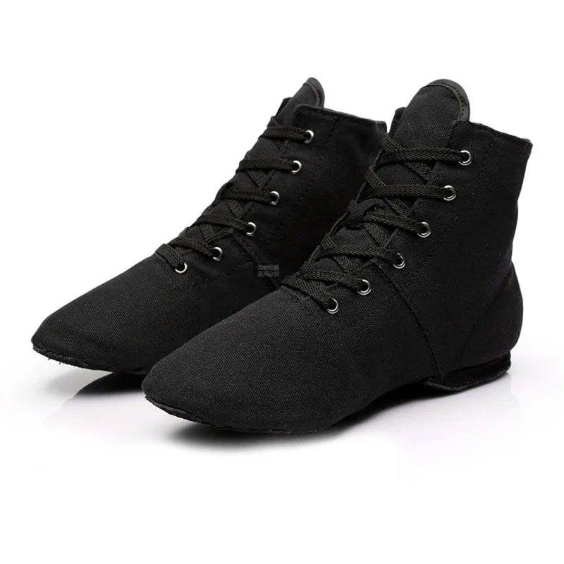 

New Women Canvas Lace Up High Ankle Jazz Dance Boots Light Dancing Flats Shoes Indoor Dance Training Shoes