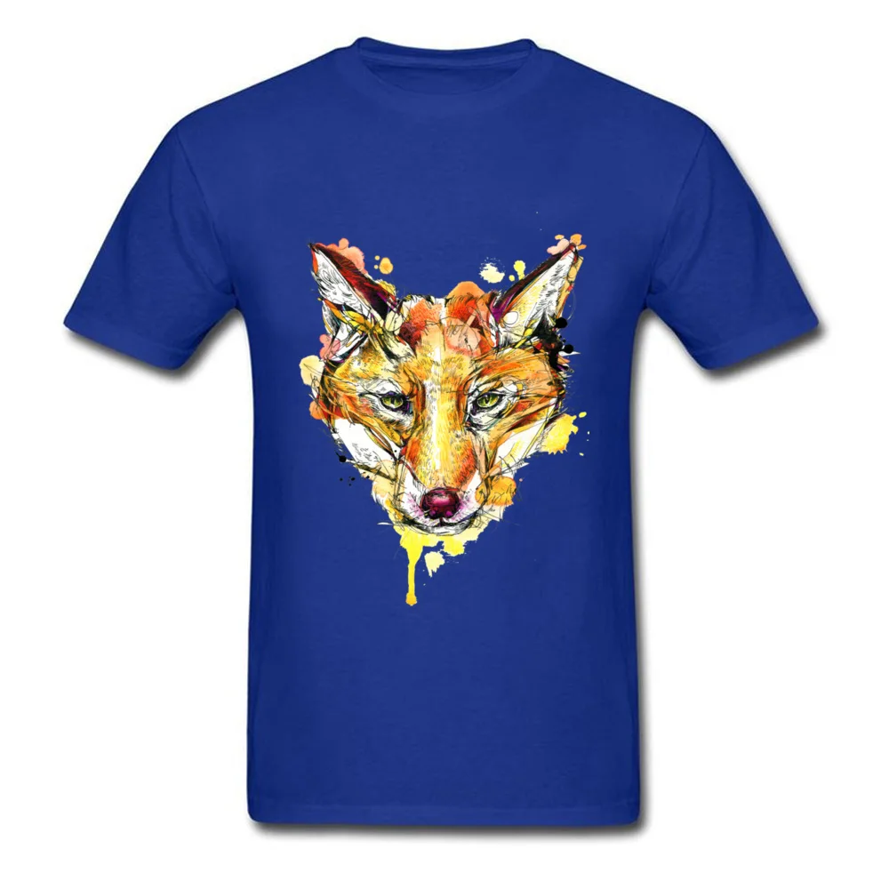 Red Fox Thanksgiving Day 100% Cotton Round Neck Tops Shirt Short Sleeve Family Sweatshirts Cheap Leisure T Shirt Red Fox blue