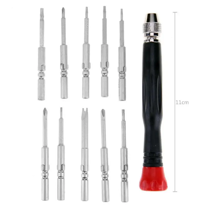 

11pcs Screwdriver Set Precision Multifunction Phone Computer Hard Disk Repair Screw Driver Bit Hand Tool Cross Slotted Plum Type