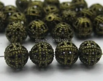 

Free Shipping 500Pcs ancient Bronze Ball-Flower Spacers Beads 10mm /