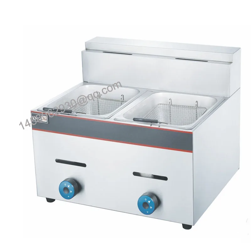 

Commercial Counter Top Gas Fryer two tank two basket 12L donut fish chicken gas deep fryer