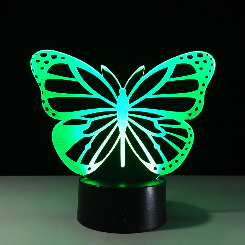New Butterfly Led 3d Lamp Remote Touch Colorful Nightlight Creative