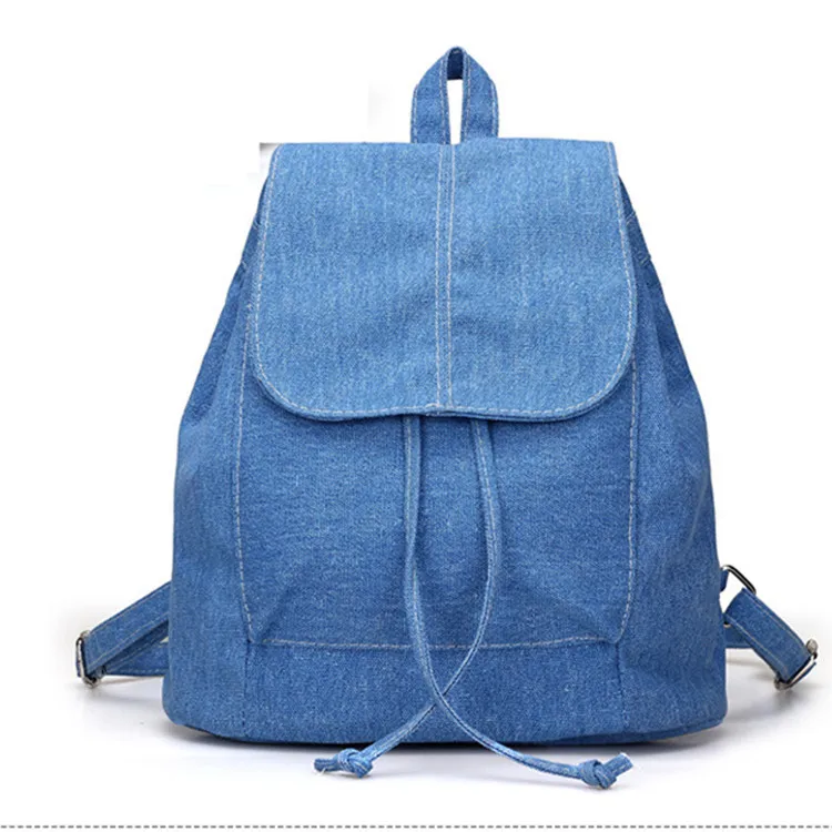 

2019 New Denim Canvas Women Backpack Drawstring School Bags For Teenagers Girls Small Backpack Female Rucksack Mochilas Feminina