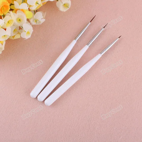 topCool cheaper 3 PCS Acrylic French Nail Art Liner Painting Drawing Pen Brush Brushes Tools Official Design | Красота и здоровье