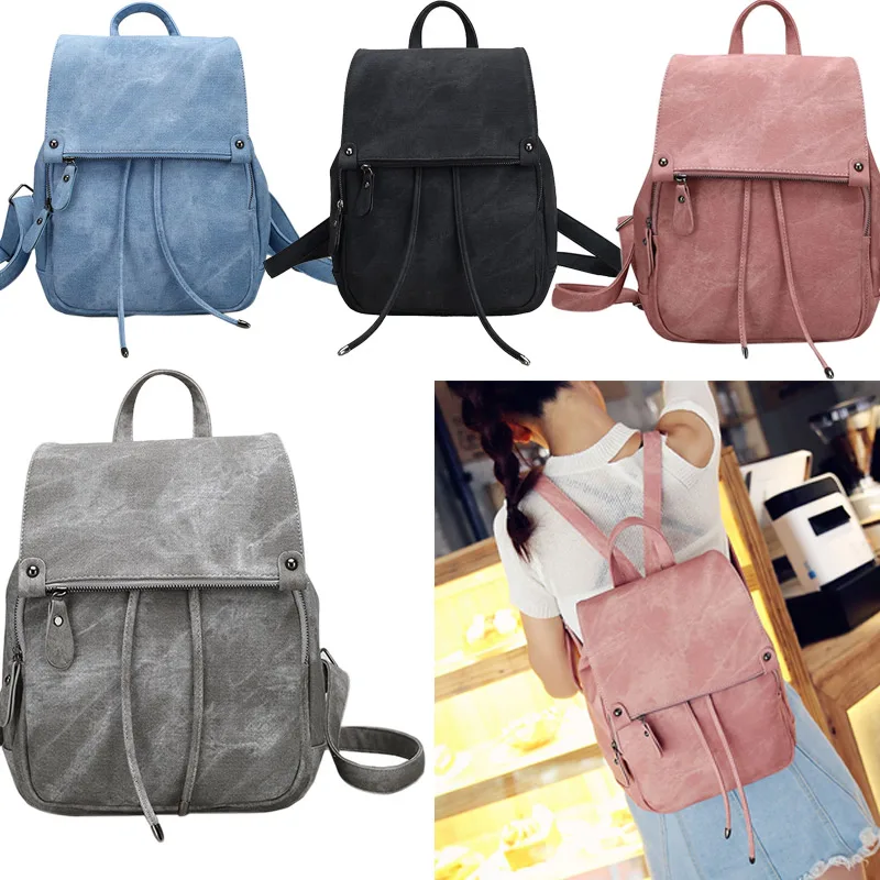 2017 Fashion Women Backpack PU Leather School Bags Teenagers Girls Top handle Backpacks Racksack ...