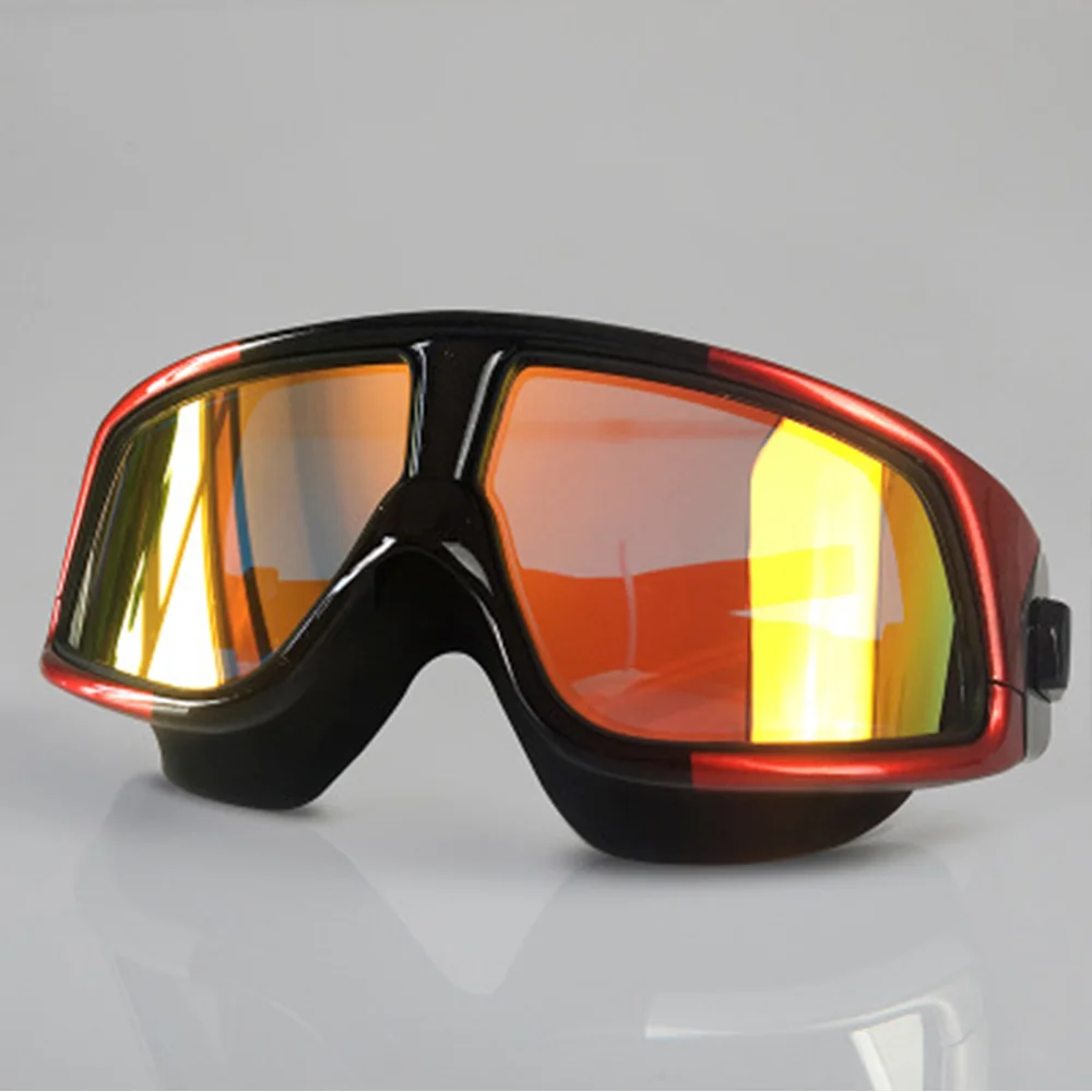 DMAR очки для плавания, гальванические очки для плавания, противотуманные очки для дайвинга, Профессиональные Водонепроницаемые силиконовые очки - Цвет: Electroplate-Red