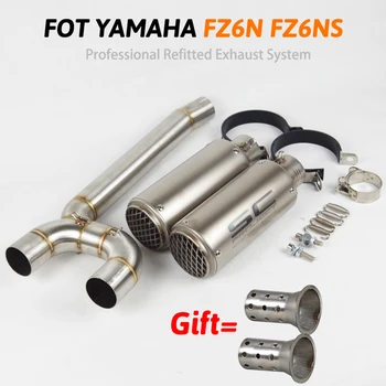 

FZ6N Motorcycle Exhaust Full System Pipe Esape Stianless Steel Middle Link Pipe Motorbike Muffler Slip On For Yamaha FZ-6N FZ-6S