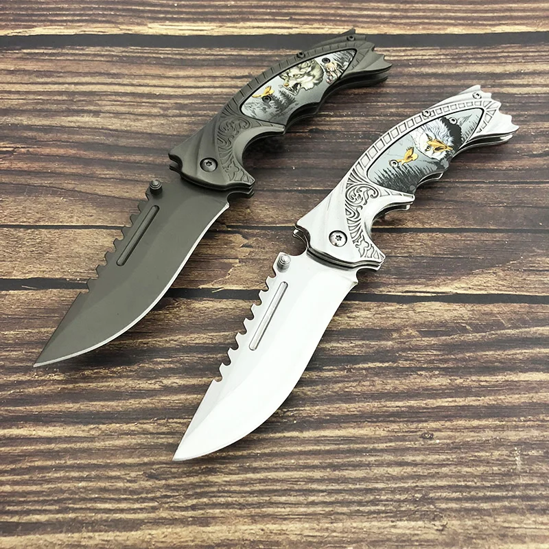

3D Eagle Head Handle Folding Knife Multifunction Hunting Camping Survival Knife Portable Outdoor Cutter EDC Hand Tools Knives