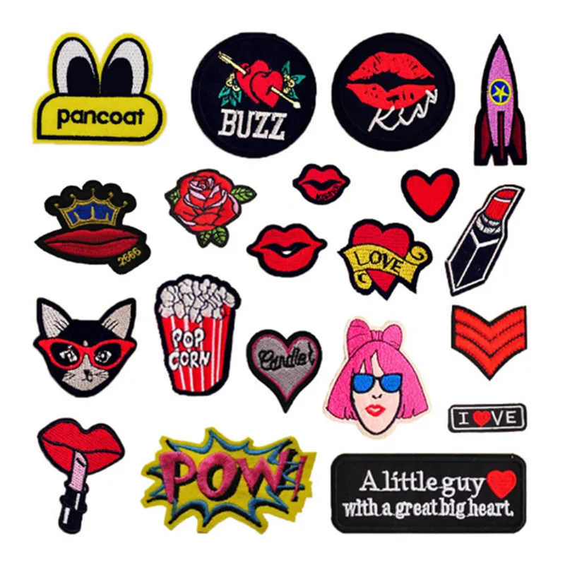 

1 Pcs Patches Iron-on Sew-on Rose Flower Embroidery Patch Motif Applique Children Women DIY Clothes Jeans Sticker Wedding Cute