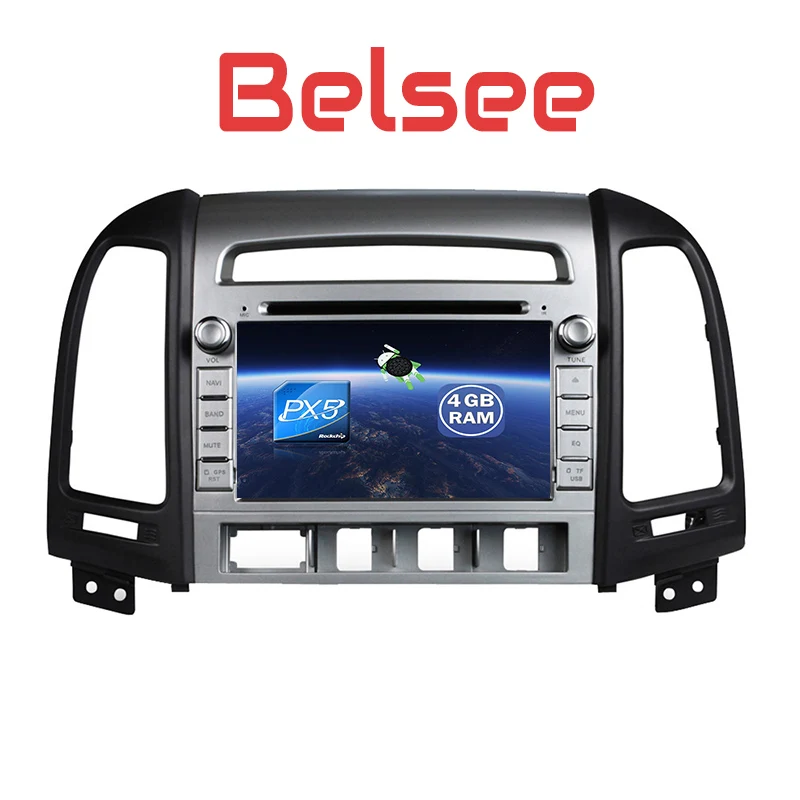 Best Belsee HyundaI Santa Fe 2006-2012 Android 8.0 GPS Radio Car Stereo Support WiFi Bluetooth Android Auto Split Screen OBD2 TPMS 3