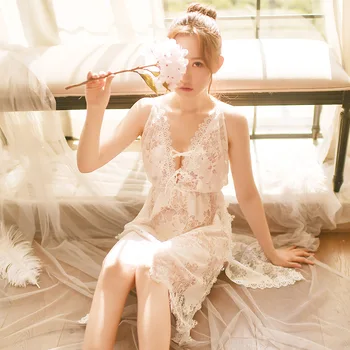 

Sexy Wowmn Nightdress Spaghetti Strap Lace Deep V Fashion Sleepwear Womens Nightgown Sleepwear Night Dress