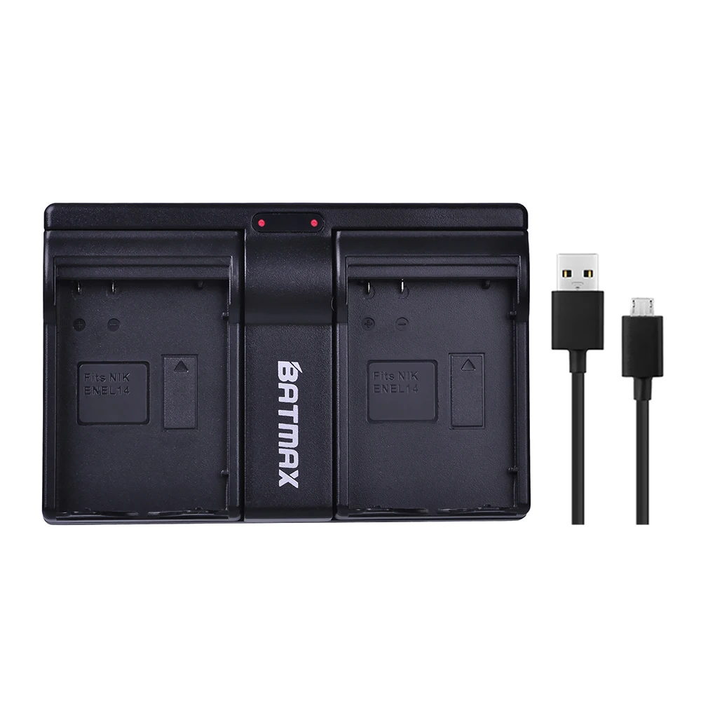 

EN-EL14 ENEL14 EN EL14 Camera Dual USB Battery Charger for Nikon D5200 D3100 For Nikon D3200 D5100 P7000 P7100