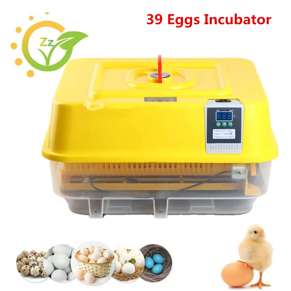 New 39 Eggs Full-Automatic Incubator Small Eggs Turning Tray Chicken Hatching Machine Poultry Hatchers