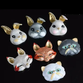 

10PCS Cat Animal Pendant Alloy Enamel Flat Back Cartoon DIY Making Jewelry Finding Components Jewelry Finding Accessories parts