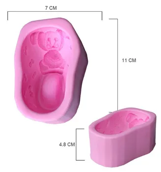 

50pcs/lot Shoes with Winnie Silicone Mold Cake Decoration Fondant Cake 3D Food Grade Soap Chocolate Cookies Moulds Tool SQ129