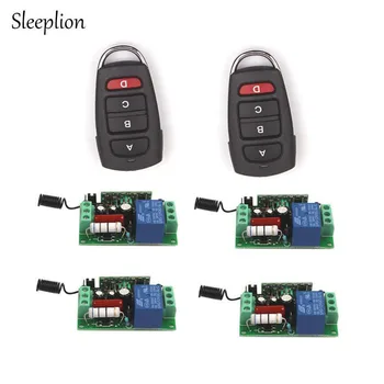 

Sleeplion 110V 10A 1CH Relay 2 4-key wireless RF Control Switch 2 Transmitter+4 Receiver For TV Lights Doors Windows 315/433MHz