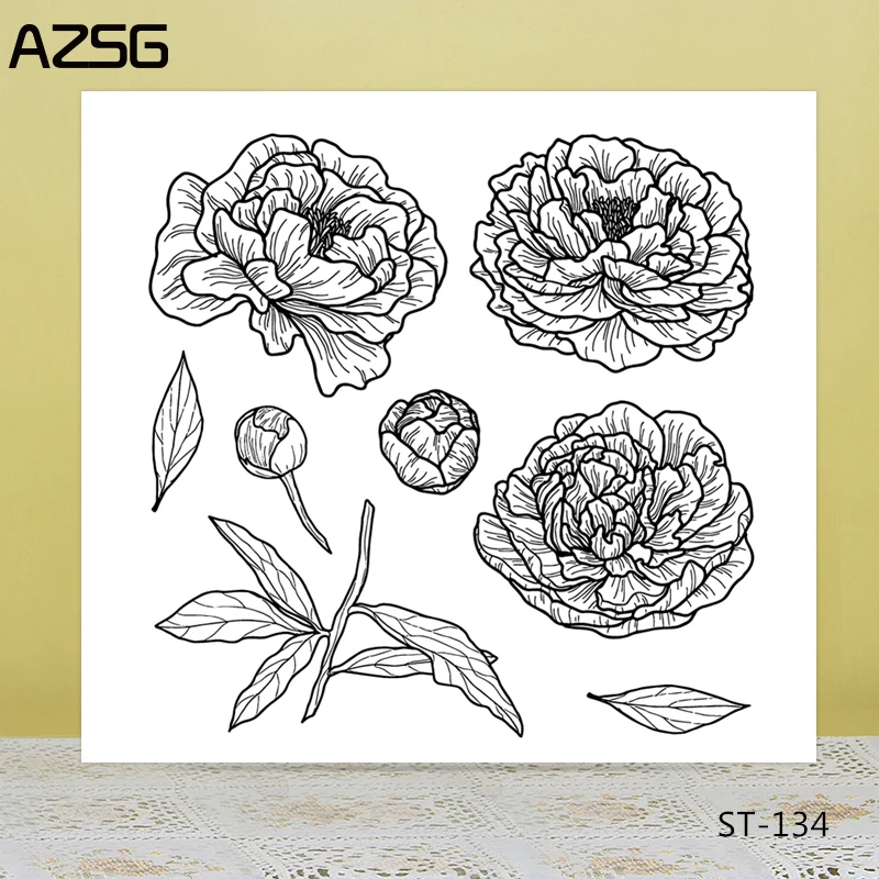 

AZSG Exquisite Petal Flower Bud Leaves Clear Stamps/Seals For DIY Scrapbooking/Card Making/Album Decorative Silicon Stamp Crafts