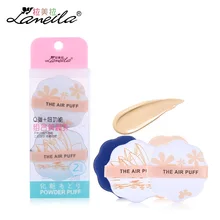 2 шт./компл. пуховка для нанесения основы под макияж в блистерной упаковке в форме цветка, ручная работа, влажная сухая, двойного назначения, пудра для лица, слойка LM059