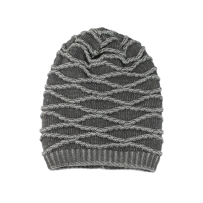 [FETSBUY] Winter Beanie Bonnet Hat Men Warm Knitted Wool Solid Cap Women Double Layer Thick Skullies Hip Hop Muts Gorros 18008