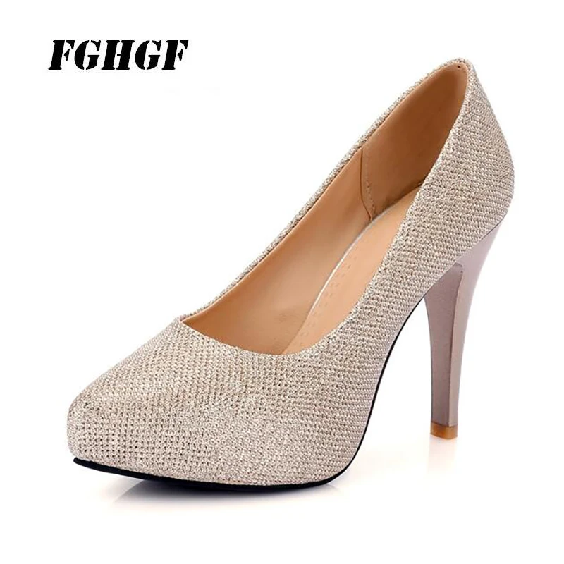 

New winter High heels Round head single shoes Stiletto heels go well with fashion elegant The banquet shoes Big yards 34-43