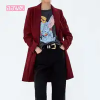 Exquisite winter new Korean coat 2018 medium long one button coat loose women's jacket Lapel red warm coat