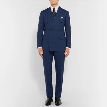 

Classic Design Men's Dinner Party Suits Custom Made Closure Collar Double Breasted Three Pockets 2 Pieces Suits (jacket+pants)