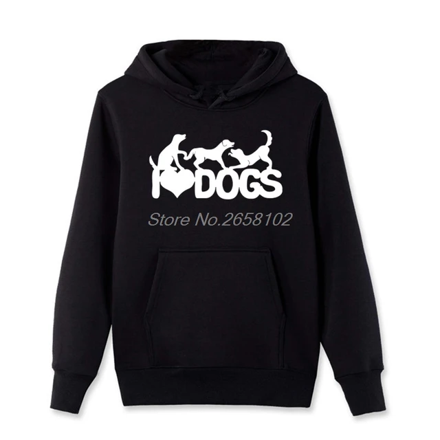 I Love Dogs Pet Design Hoodies Men's Fashion Pullover Sweatshirt Spring