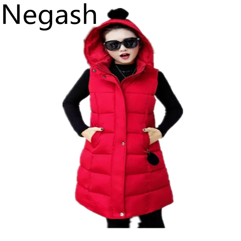 Veste Taille Le Vers La Femmes Bas Capuchon L Sans D'hiver Plus Chaud Marque Long Gilet Manches 6xl Coton À Negash Femelle fwq17wzR