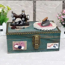 Large Blue Cosmetic Jewelry Box Music Cassette Lock Box Creative Gift Crafts