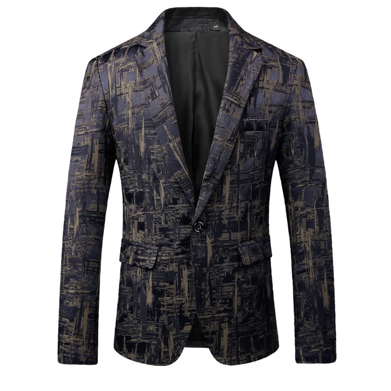 Shenrun мужской осенний классический брендовый Блейзер, мужской повседневный приталенный деловой пиджак на одной пуговице с принтом, цвет красного вина, хаки, темно-синий