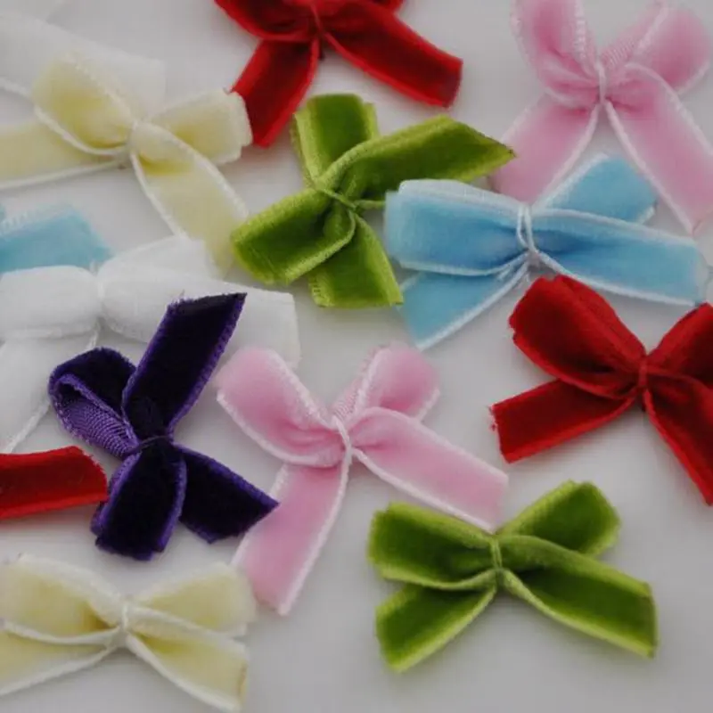 

60pcs Velvet Ribbon Bows Flower Appliques Sewing Craft Lots U pick A31