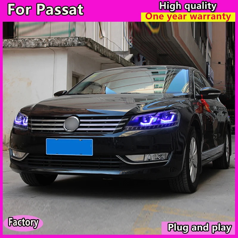 Автомобильный Стайлинг для VW Passat B7 US Verson 2012- фары для Passat B7 фары DRL D2H динамический сигнал поворота Hid биксеноновый луч